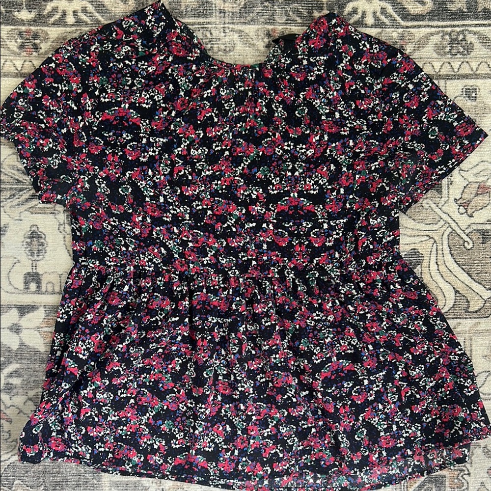 Floral Black and Pink Women's Top